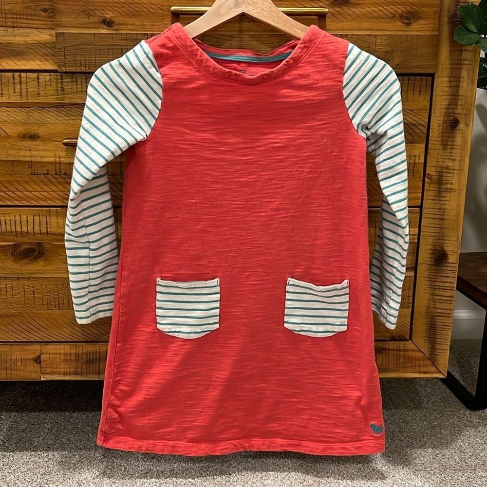 Mini Boden Girls Striped Pockets Dress